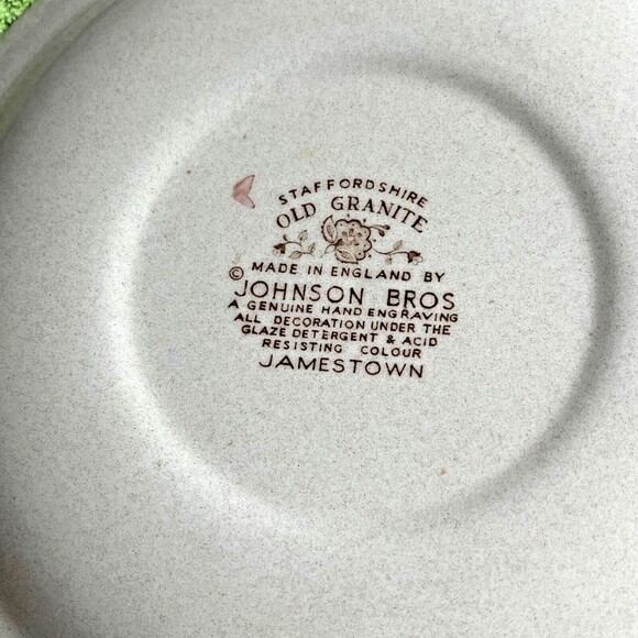 Johnson Brothers Salad Plate 8" Old Granite Jamestown Brown Retired - Picture 4 of 7